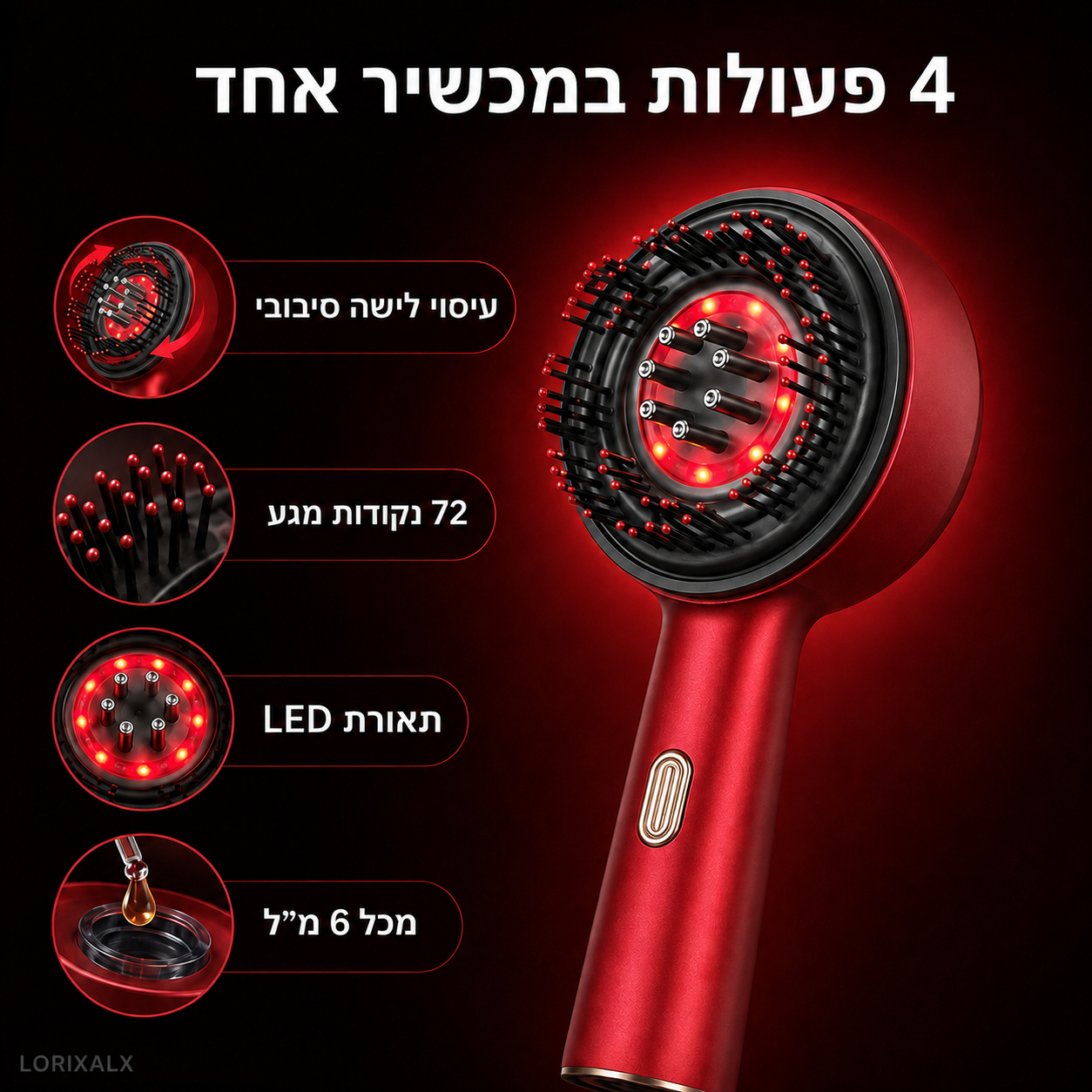 ארבע פעולות במסרק עיסוי אחד – LORIXALX