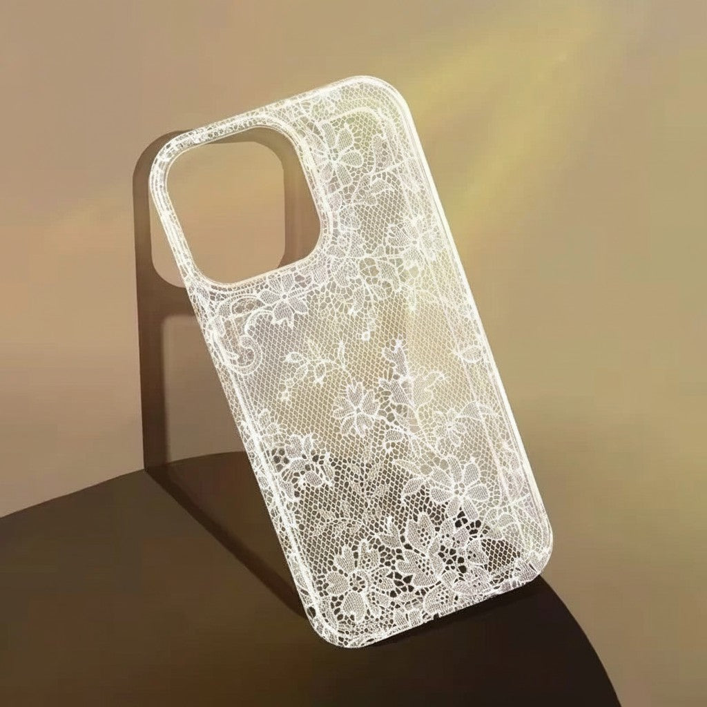 trylorixalx romantic white lace pattern iPhone case made of soft flexible TPU for scratch protection