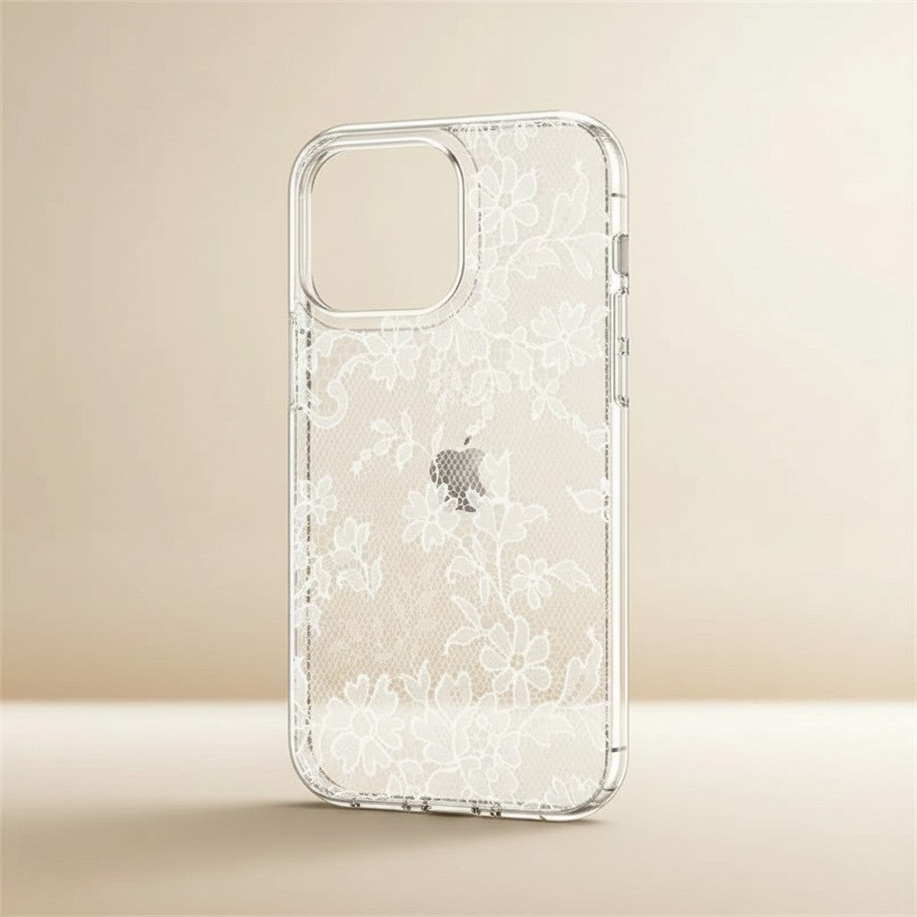 trylorixalx romantic white lace pattern iPhone case made of soft flexible TPU for scratch protection